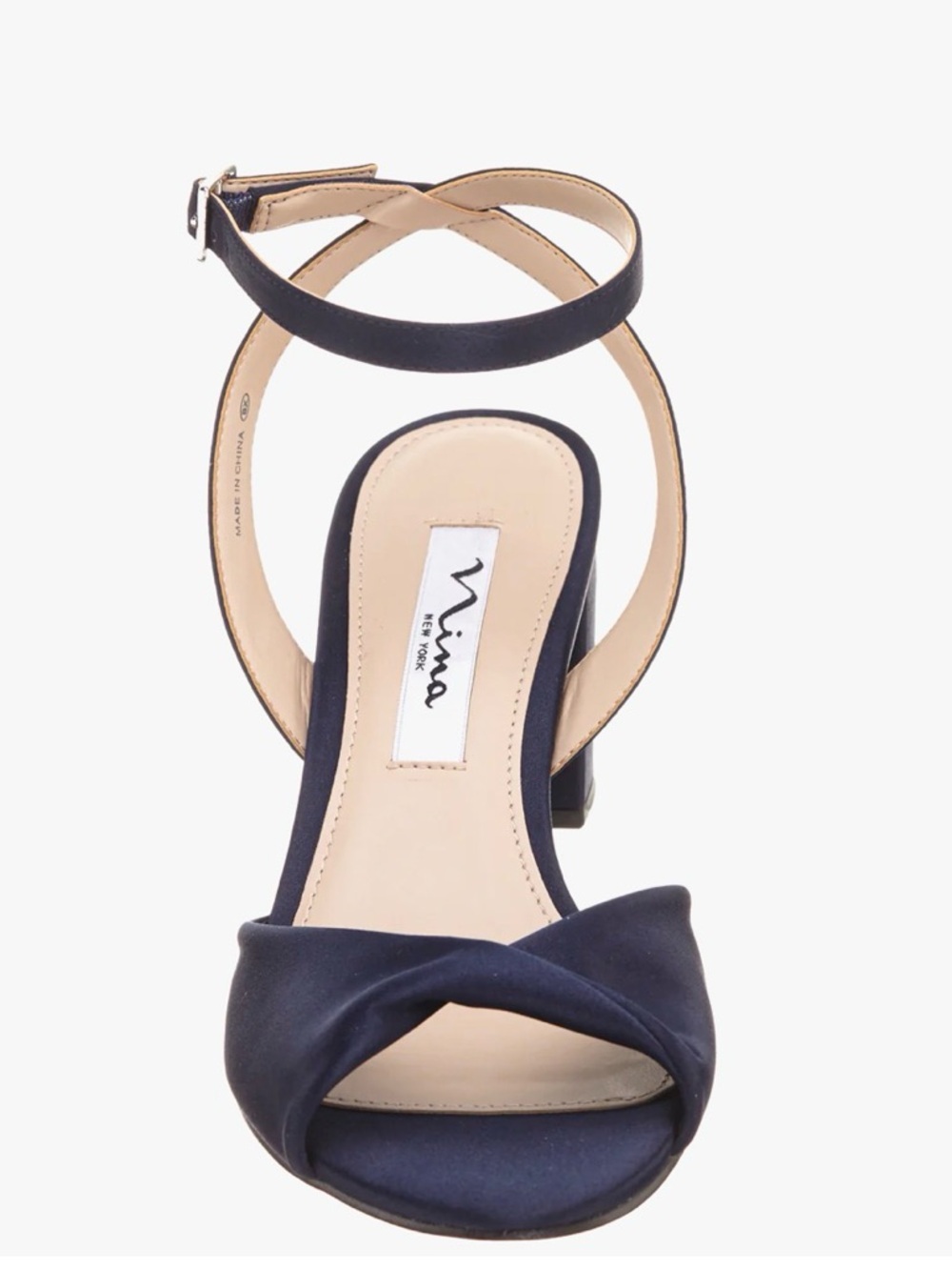 ANNA New York Navy Ankle-Strap Block Heel Sandal